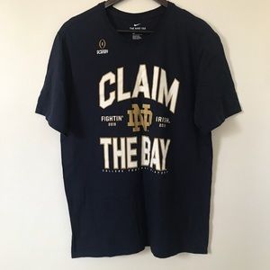Navy blue notre dame football tee